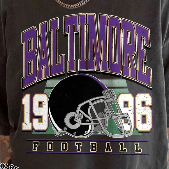 Baltimore Football Classic Feel Comfort Colors T-Shirt 159 - Picture 2 of 5